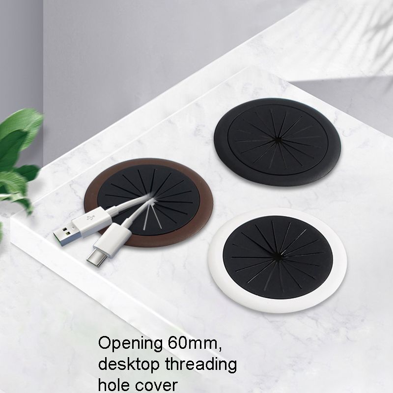 Cable Lock Flexible - ยืดหยุ่นสาย Grommet 2นิ้ว Grommets โต๊ะ,โต๊ะ,เฟอร์นิเจอร์สำหรับฝาครอบ,ลวดผ่านรูฝาครอบ