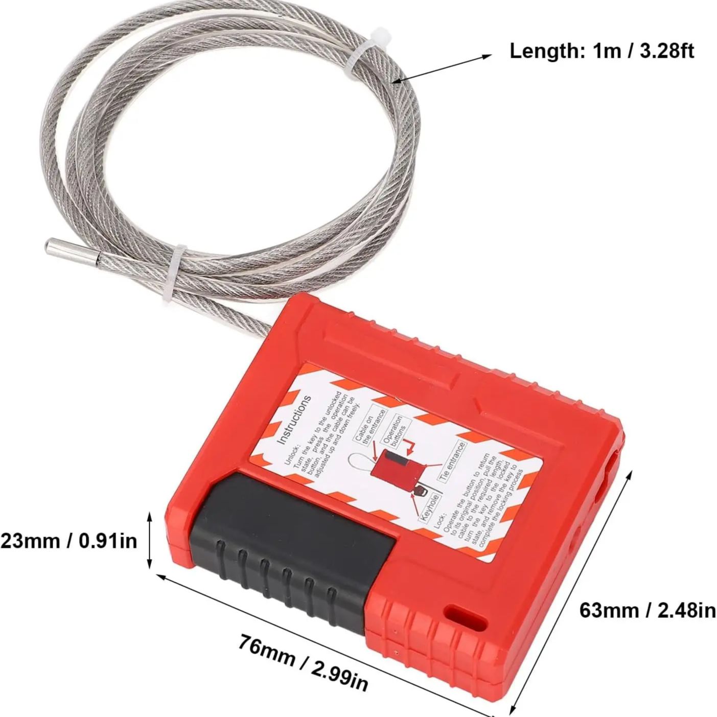สายเคเบิลขนาด 4 มม. ยาว 1 เมตร - Cable Lock Flexible บทวิจารณ์และราคา